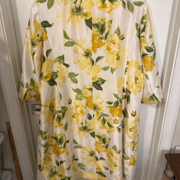 Danillo Women's Floral Midi Dress yellow with floral jacket - Yellow and Green - Picture 5 of 15